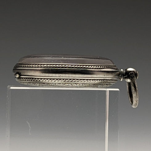 Antique Swiss made ladies' pocket watch works well floral engraving silver side case key winding